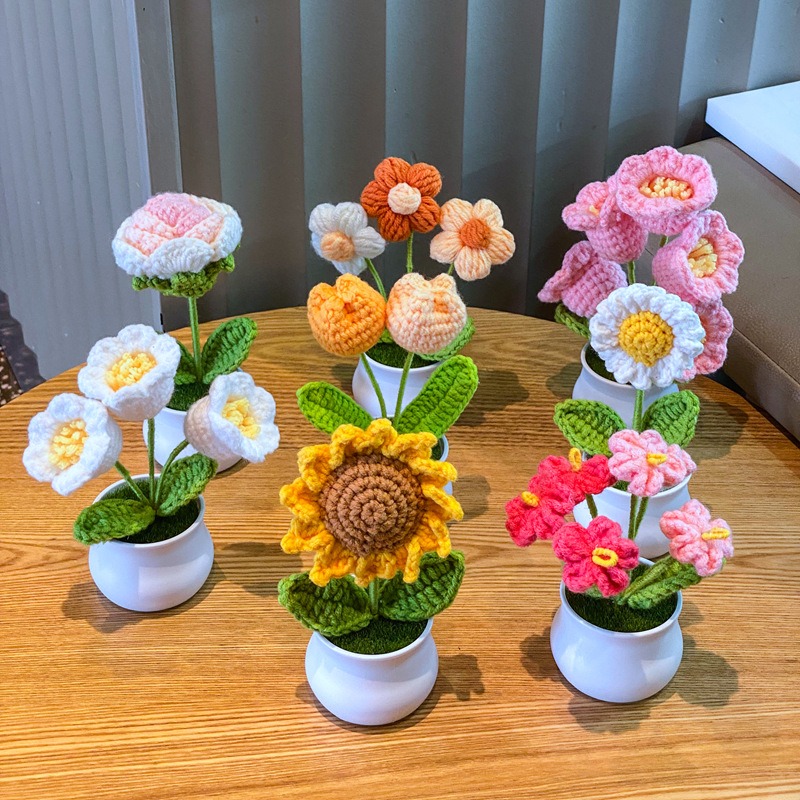 Florist Supply Vases - 1/2/4Pcs DIY Handwoven Mini Potted Flower