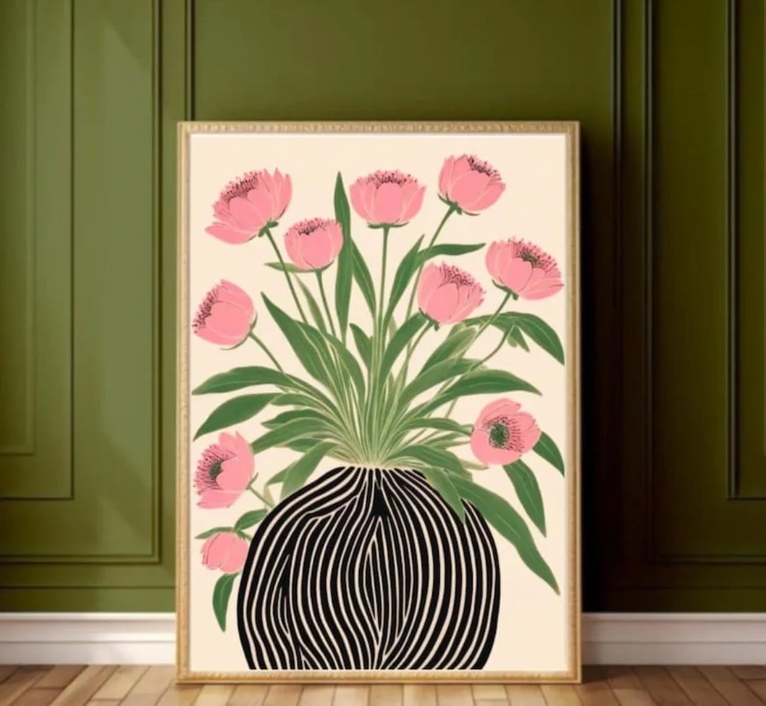 Florist Supply Vases - A Frameless Floral Poster,Matisse Wall Art,Pastel
