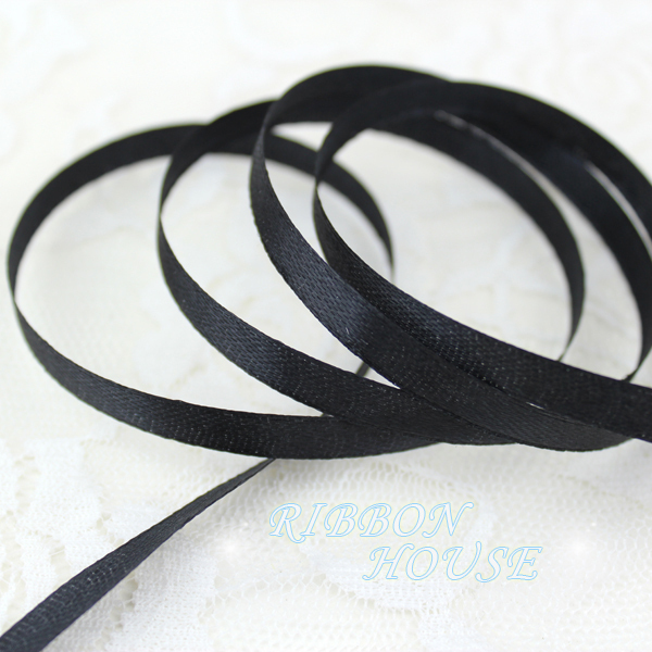 (25 Yards/Roll) 1/4' (6mm) Bla - Ribbon Wired Satin review and price