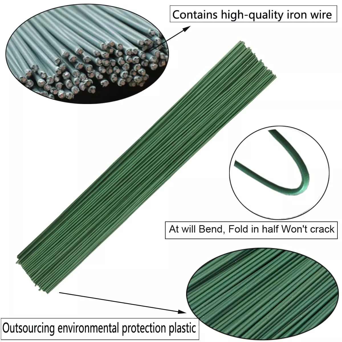 50pcs Green Floral Wire Stems  - Wire Stem Florist review and price