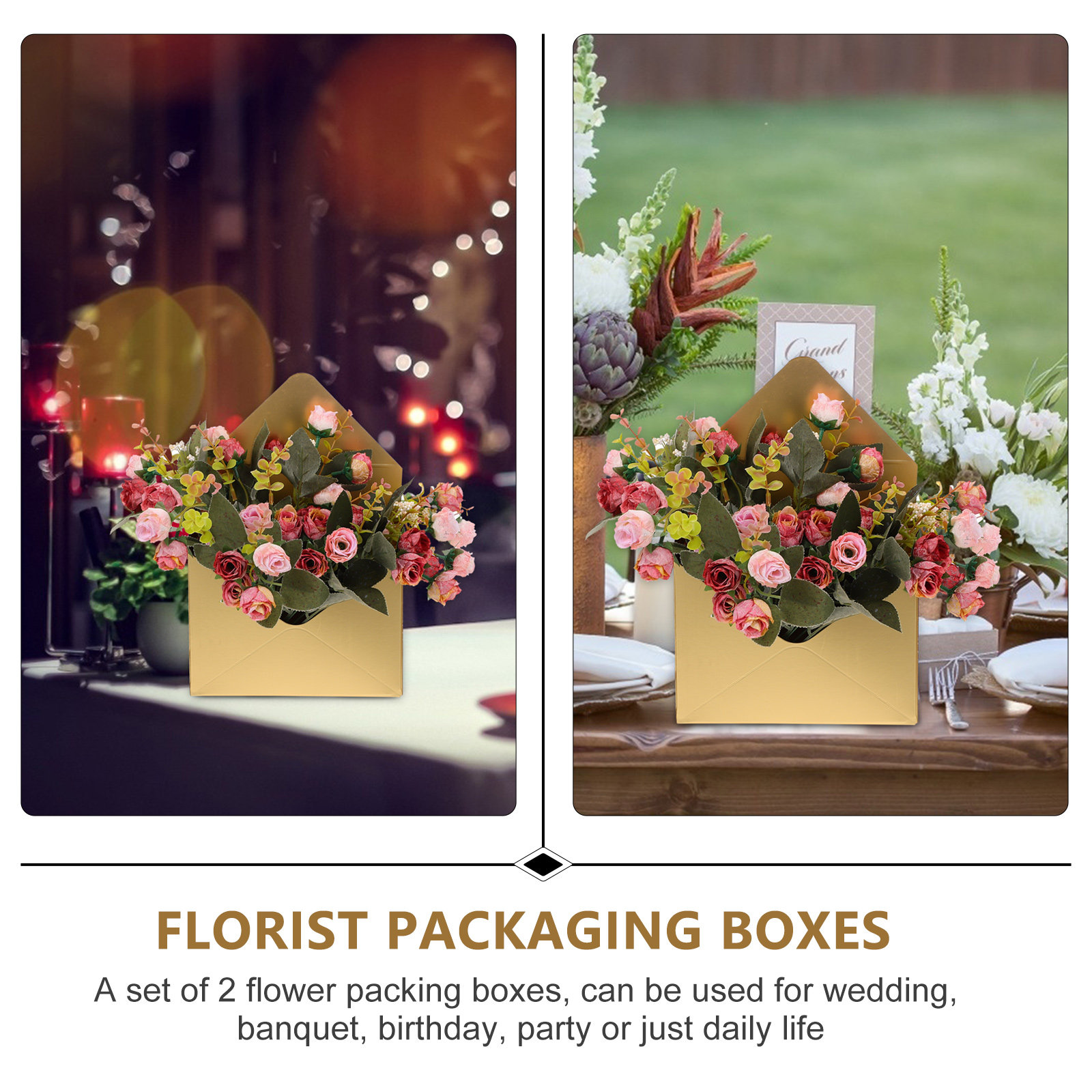 2Pcs Flower Packaging Boxes El - Anda Florist Supply review and price