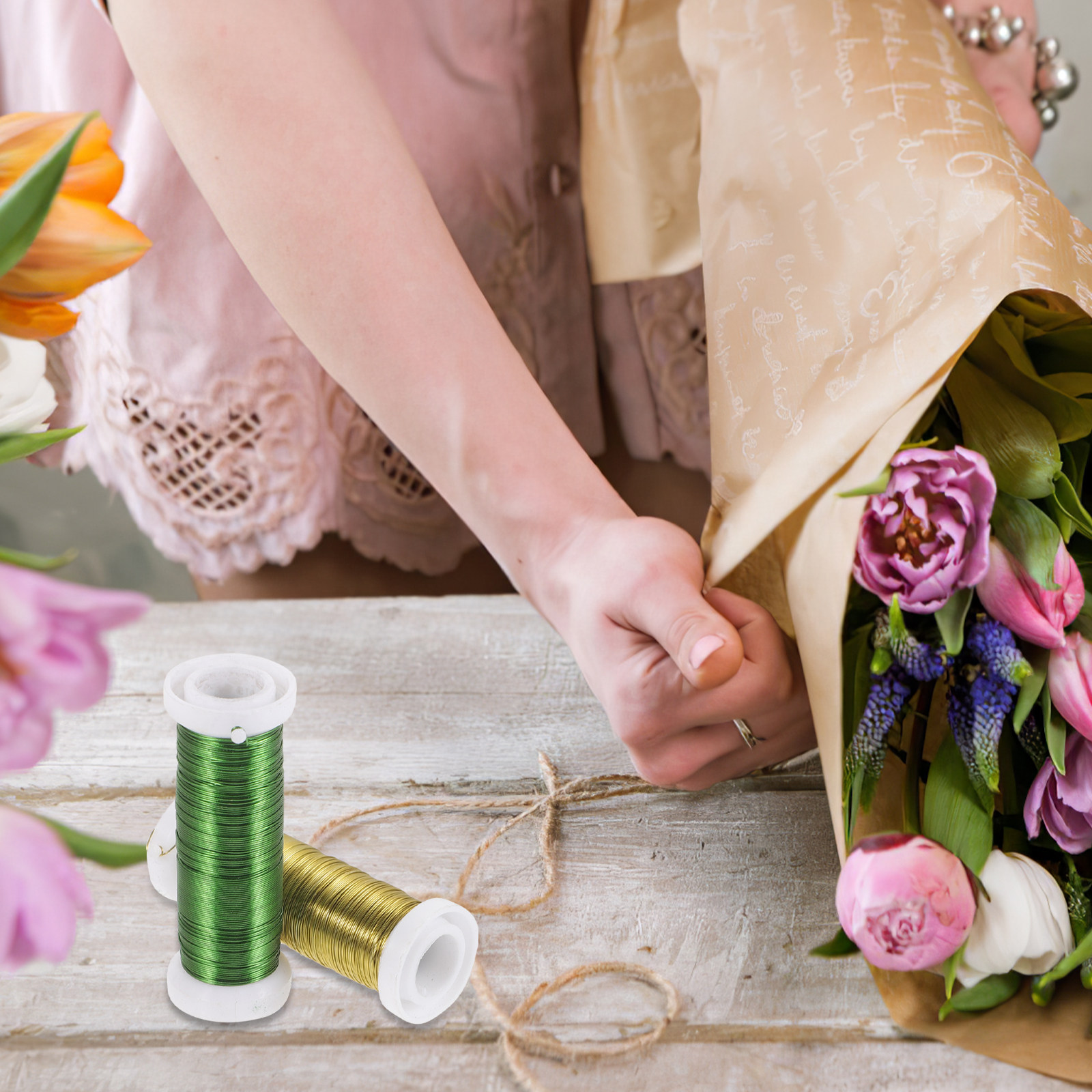 2 Rolls Floral Stem Wire Craft - Wire Stem Florist review and price