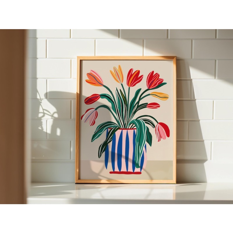 2pcs Tulip Flowers Canvas Wall - Florist Supply Vases review and price