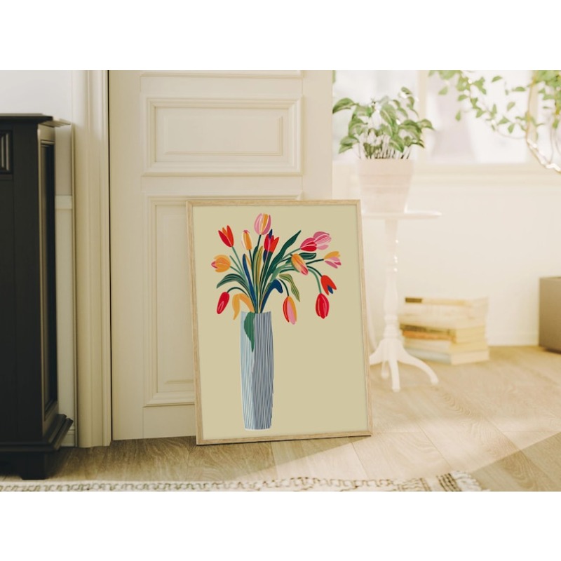 2pcs Tulip Flowers Canvas Wall - Florist Supply Vases review and price