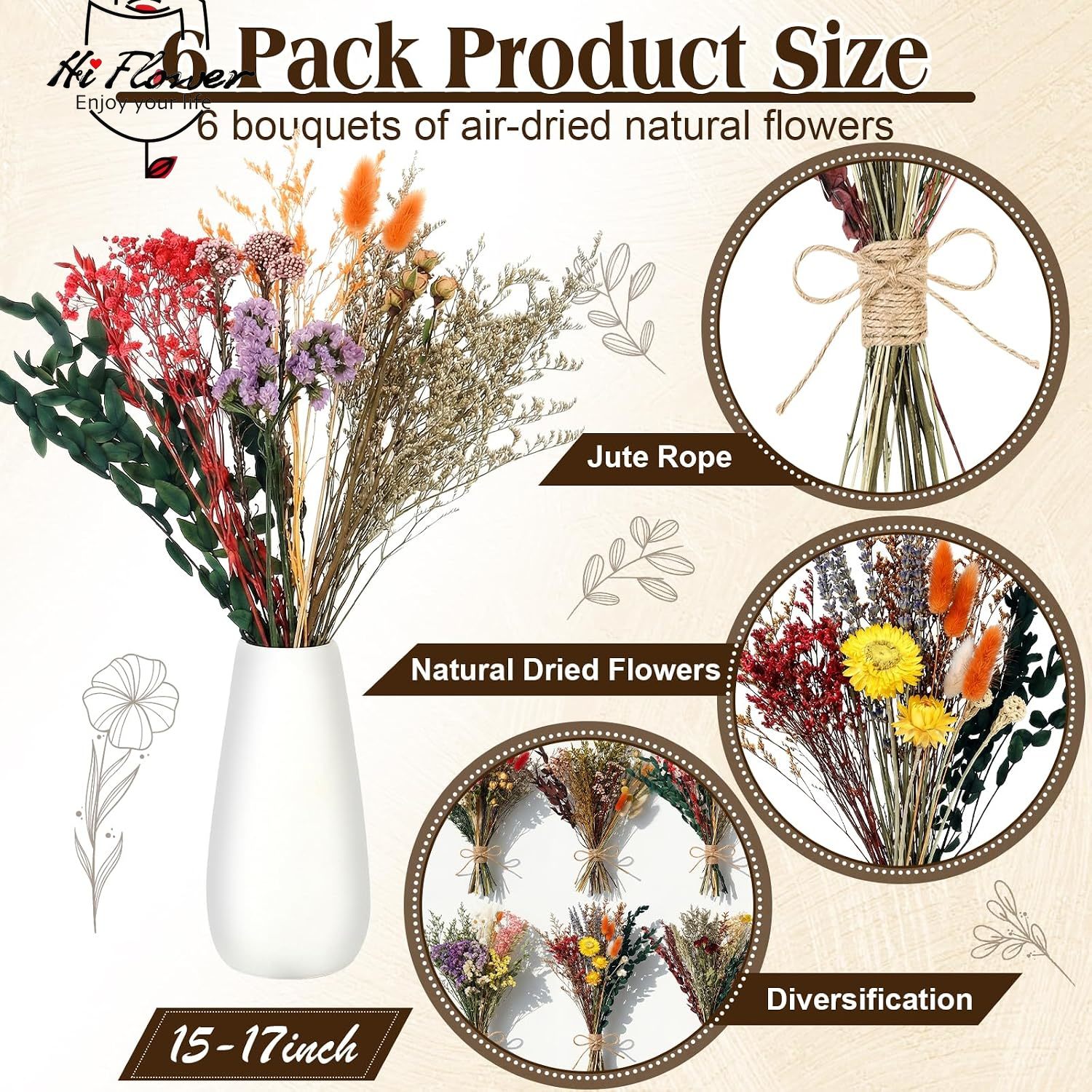 6 Bunches 15 Inch Large Dried  - Baby Breath Dried review and price