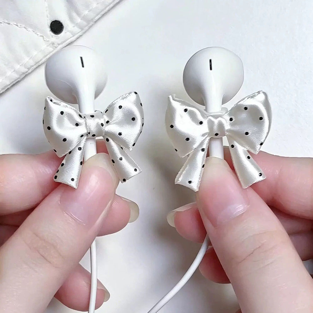 Satin Ribbon Bow Earphone Orna - Ribbon Wired Satin review and price